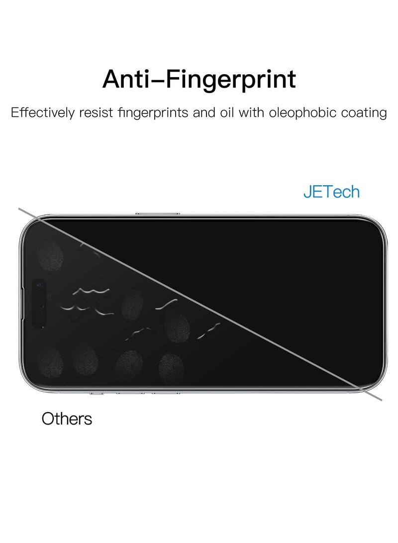 JETech Full Coverage Screen Protector for iPhone 14 Pro Max 6.7 Inch with Camera Lens Protector Tempered Glass Film HD Clear 2 Pack Each - Image 3