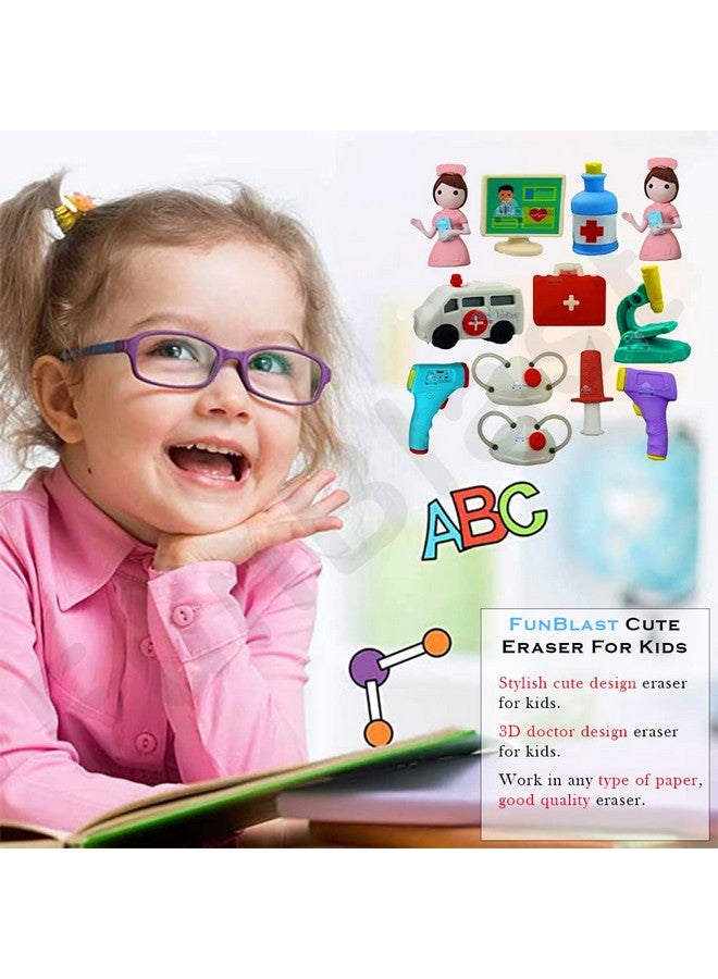 FunBlast Erasers for Kids - Doctor Playset Erasers for Kids, Stationary Kit for Kids, School Stationary Set, Birthday Return Gift (12 Pcs;Multicolor) - Image 2