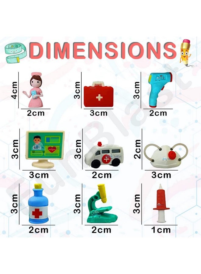 FunBlast Erasers for Kids - Doctor Playset Erasers for Kids, Stationary Kit for Kids, School Stationary Set, Birthday Return Gift (12 Pcs;Multicolor) - Image 3