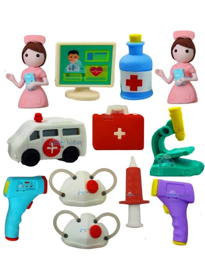 FunBlast Erasers for Kids - Doctor Playset Erasers for Kids, Stationary Kit for Kids, School Stationary Set, Birthday Return Gift (12 Pcs;Multicolor) - Image 1