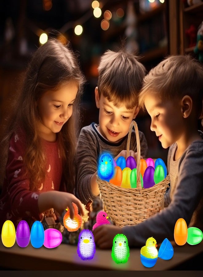 AMENON 24 Pack Easter Basket Stuffers Chick Duck LED Puffer Balls Easter Eggs Filled Light Up Squeeze Sensory Ball Stress Relief Fidget Toys for Kids Boys Girls Easter Egg Hunt Party Favor Gift - Image 4