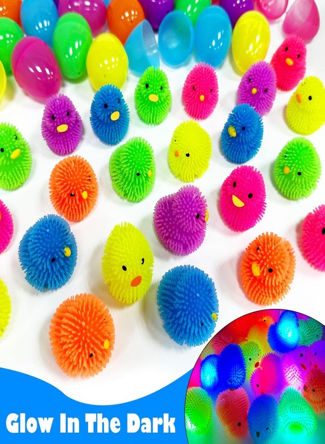 AMENON 24 Pack Easter Basket Stuffers Chick Duck LED Puffer Balls Easter Eggs Filled Light Up Squeeze Sensory Ball Stress Relief Fidget Toys for Kids Boys Girls Easter Egg Hunt Party Favor Gift - Image 5
