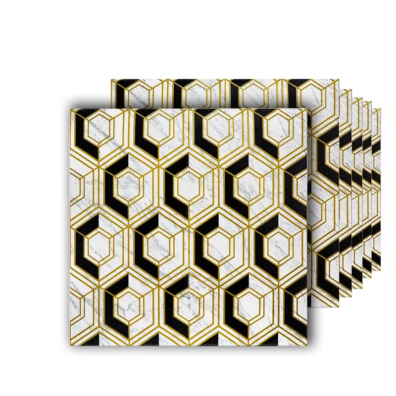 SMEF 3D Wallpaper PE Foam Self Adhesive Wall Stickers | DIY Wallpaper for Home, Hotel, Living Room, Bedroom, Cafe Decor | Size 70x70 cm, Big Hexa (Black, Pack of 5) - Image 1