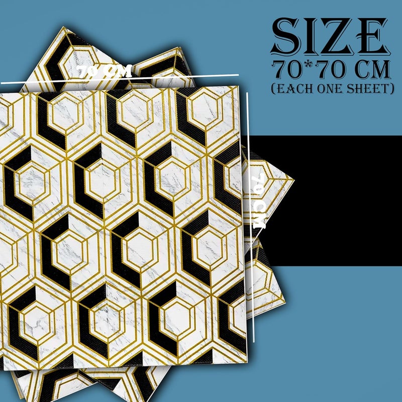 SMEF 3D Wallpaper PE Foam Self Adhesive Wall Stickers | DIY Wallpaper for Home, Hotel, Living Room, Bedroom, Cafe Decor | Size 70x70 cm, Big Hexa (Black, Pack of 5) - Image 4