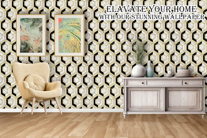 SMEF 3D Wallpaper PE Foam Self Adhesive Wall Stickers | DIY Wallpaper for Home, Hotel, Living Room, Bedroom, Cafe Decor | Size 70x70 cm, Big Hexa (Black, Pack of 5) - Image 2