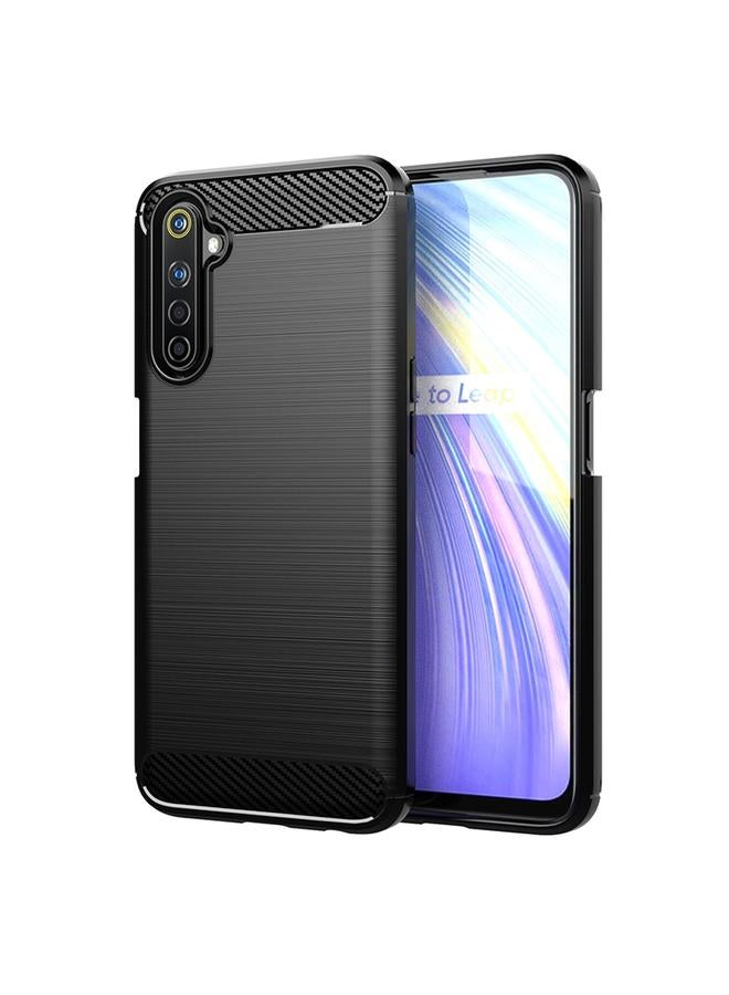 اس-توب جراب لهاتف Realme 6 مصنوع من ألياف الكربون TPU بملمس ناعم - Image 1
