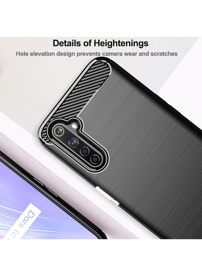 اس-توب جراب لهاتف Realme 6 مصنوع من ألياف الكربون TPU بملمس ناعم - Image 5