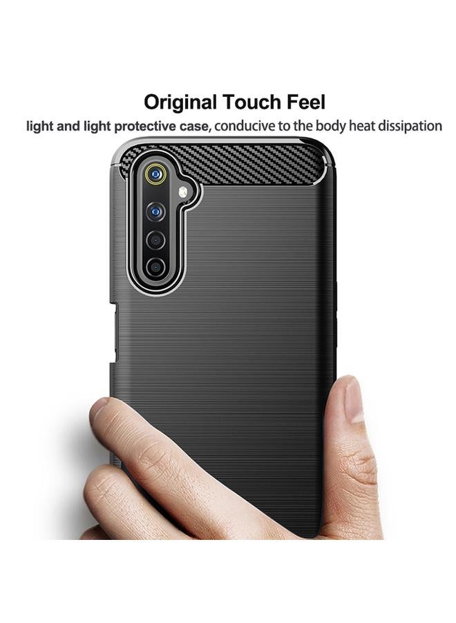 اس-توب جراب لهاتف Realme 6 مصنوع من ألياف الكربون TPU بملمس ناعم - Image 3