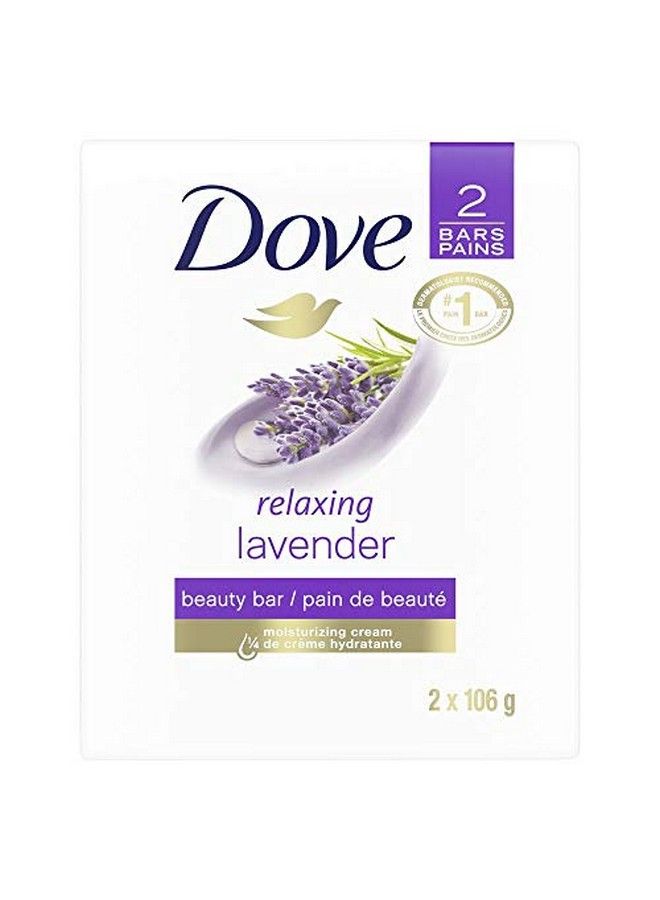 Dove Purely Pampering Beauty Bar For Softer Skin Relaxing Lavender More Moisturizing Than Bar Soap 3.75 Oz 2 Bars - Image 1