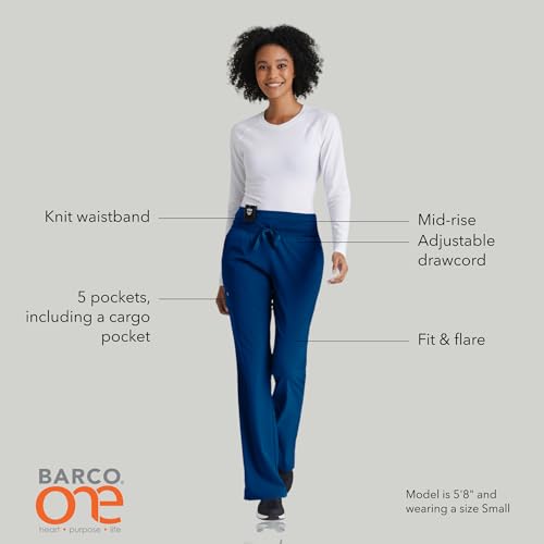 BARCO One Stride Classic Fit Scrub Pant for Women – Indigo, 5-Pocket Mid-Rise Pants w/ 360 Spandex Stretch, Moisture Wicking, Anti-Static and Quick-Shed –Small, Regular Fit - Image 4
