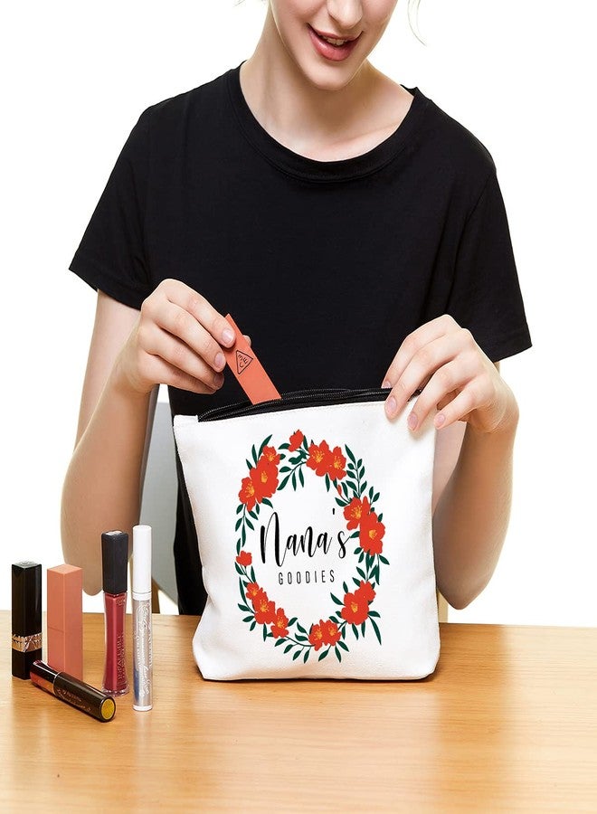 IHopes+ Funny Nana Makeup Zipper Pouch Bag | Floral Nana's Goodies Cosmetic Travel Accessories Bag Make-Up Toiletry Case Pouch Gifts for Mother's Day Christmas Baby Shower - Image 4