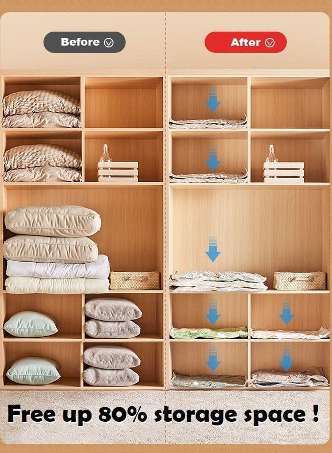 SUCITY 8-Pieces Vacuum Sealer Bags with Hand Pump - 8 Pack Space Saver Compression Bags - Vacuum Storage Bag for Blanket Clothes Bedding Pillows - Image 5