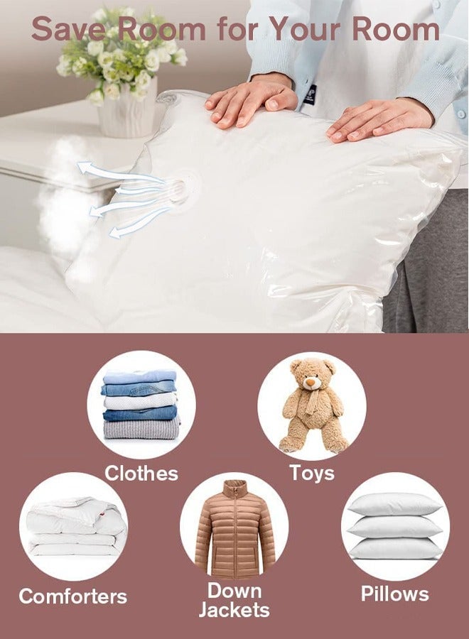 SUCITY 8-Pieces Vacuum Sealer Bags with Hand Pump - 8 Pack Space Saver Compression Bags - Vacuum Storage Bag for Blanket Clothes Bedding Pillows - Image 4