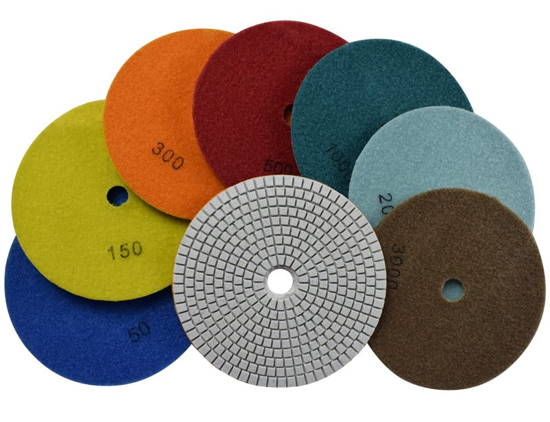 Konfor Diamond Polishing Pad Wet Sandpaper Tool 6 Inch for Grinding Stone Marble Granite Countertop Pack of 7 Pcs - Image 2