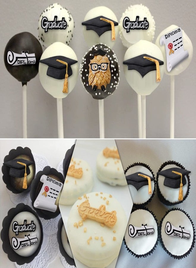 Sakolla Graduation Molds Silicone, Graduation Fondant Molds With Owl Grad Cap Diploma Scroll Silicone Molud For Chocolate Candy Cookie Cupcake Cake Decoration for 2025 Graduation Celebration - Image 2