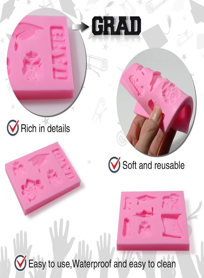 Sakolla Graduation Molds Silicone, Graduation Fondant Molds With Owl Grad Cap Diploma Scroll Silicone Molud For Chocolate Candy Cookie Cupcake Cake Decoration for 2025 Graduation Celebration - Image 4