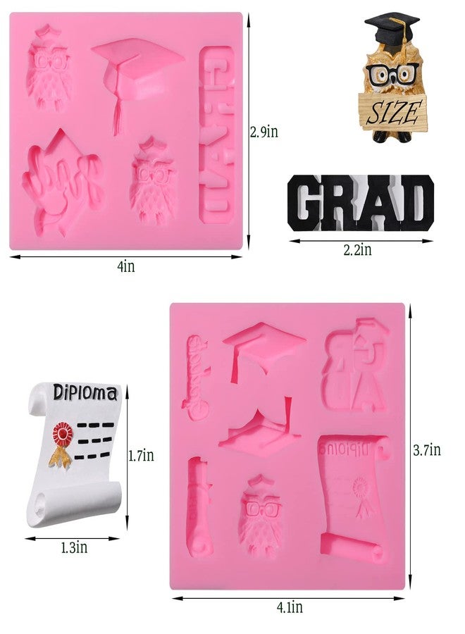 Sakolla Graduation Molds Silicone, Graduation Fondant Molds With Owl Grad Cap Diploma Scroll Silicone Molud For Chocolate Candy Cookie Cupcake Cake Decoration for 2025 Graduation Celebration - Image 3