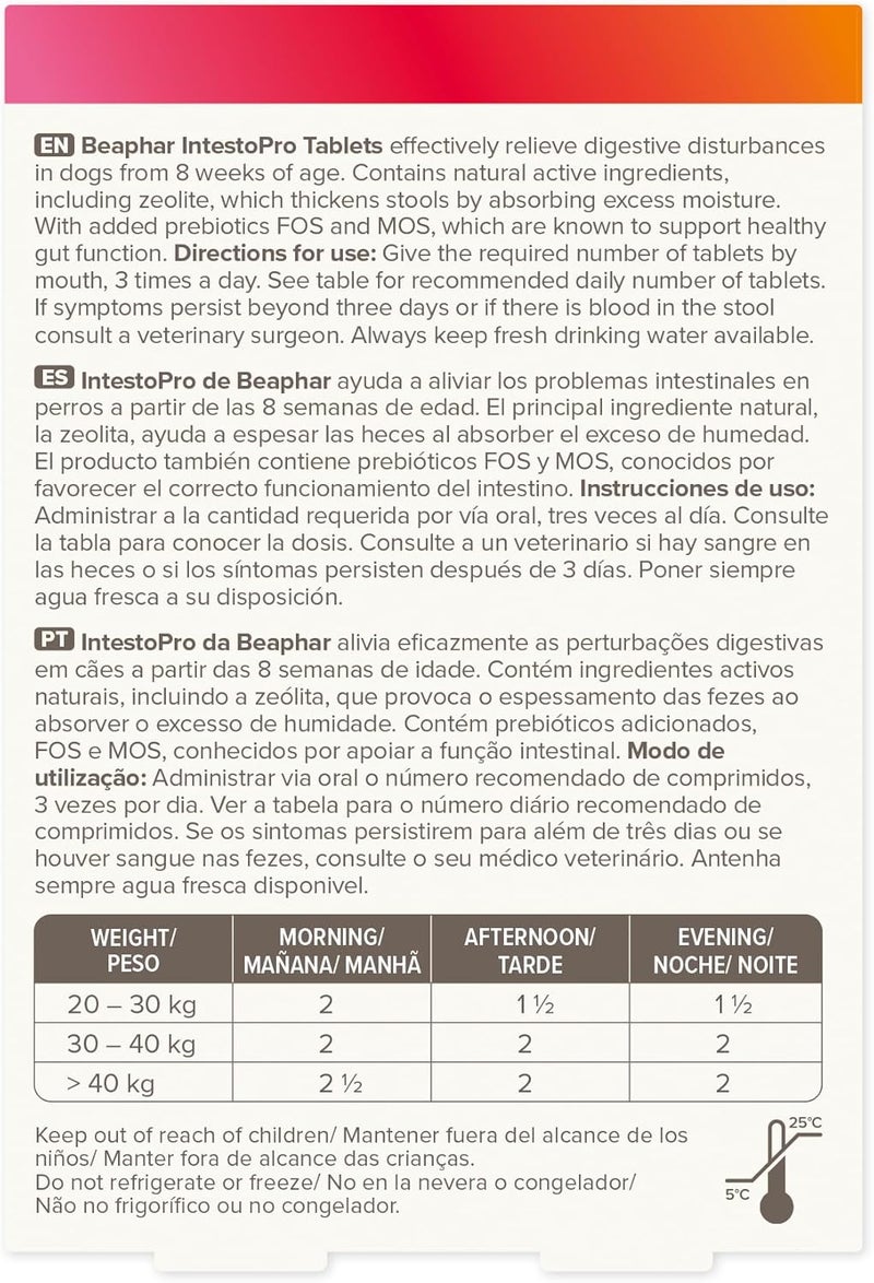 beaphar أقراص بيفار إنتيستوبرو المضادة للإسهال للكلاب الكبيرة - Image 2