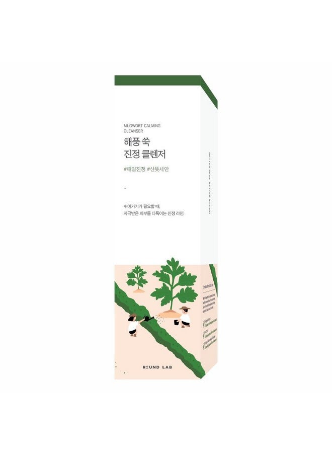 Round Lab - Mugwort Calming Cleanser Cleanse And Calm Simultaneously Formulated With 4Cica Soothing Low Ph Moisturizing Cream Type Cleanser (5.07 Fl.Oz) - Image 1