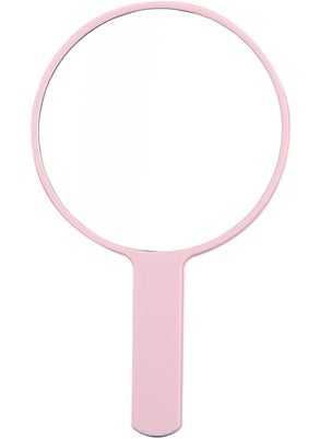 lasenersm lasenersm 1 Piece Travel Handheld Mirror Round Cosmetic Hand Mirror Travel Makeup Mirror Hand Held Mirror Plastic Cosmetic Mirror Makeup Hand Mirror with Handle, Pink 