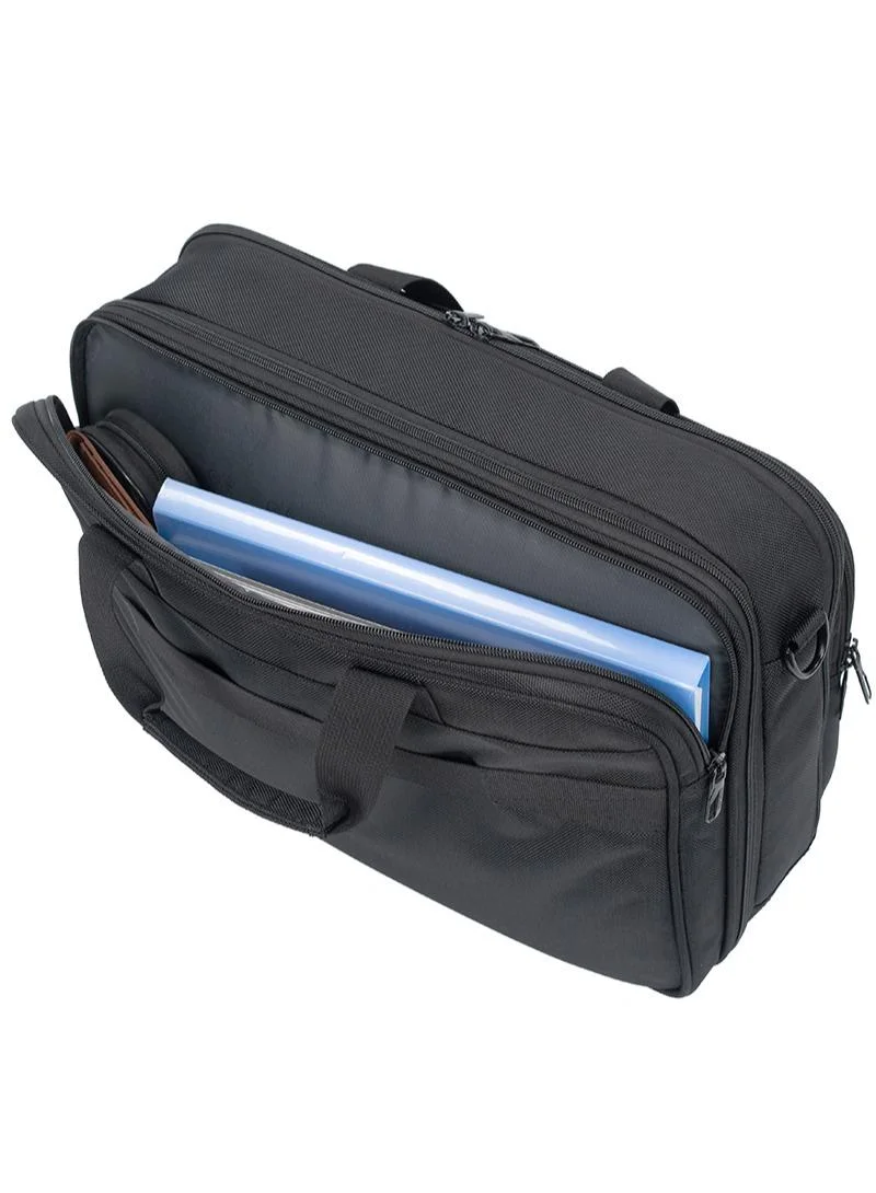 Cabinpro  premium laptop briefcase bag water resistant expandable unisex shoulder business bag with adjustable shoulder strap for men and women cp011 black for Men | Best Price UAE