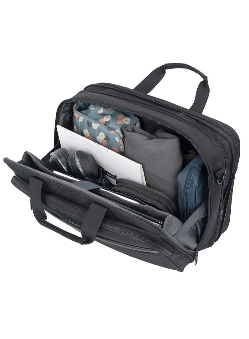 Cabinpro  premium laptop briefcase bag water resistant expandable unisex shoulder business bag with adjustable shoulder strap for men and women cp011 black for Men | Best Price UAE