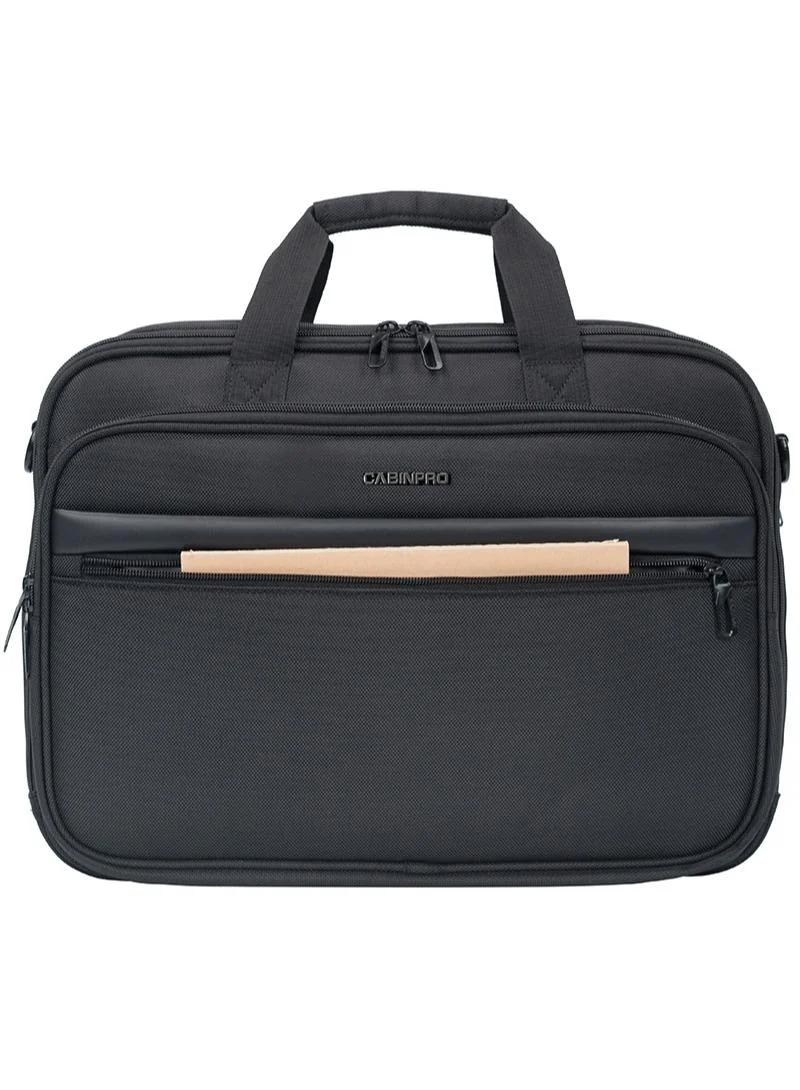 Cabinpro  premium laptop briefcase bag water resistant expandable unisex shoulder business bag with adjustable shoulder strap for men and women cp011 black for Men | Best Price UAE