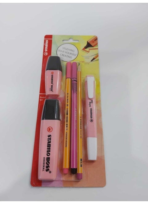 Highlighter Single Color Pastel Set of 6 Pink
