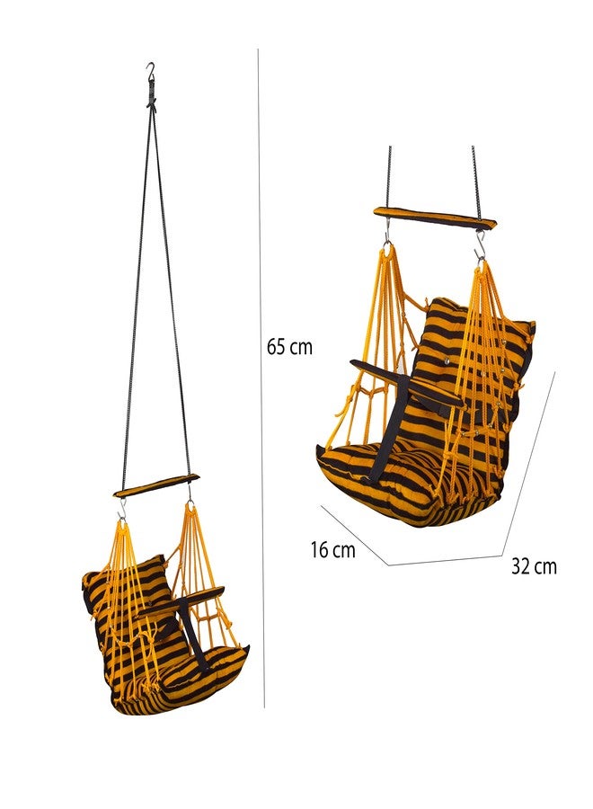 Windson Craft® Cotton Baby Swing for Kids jhula 1-5 Years Swings Cradle Chair uyyala New Born Baby Gifts Foldable and Washable with Safety Belt, Home & Garden (Patta Yellow) - Image 5
