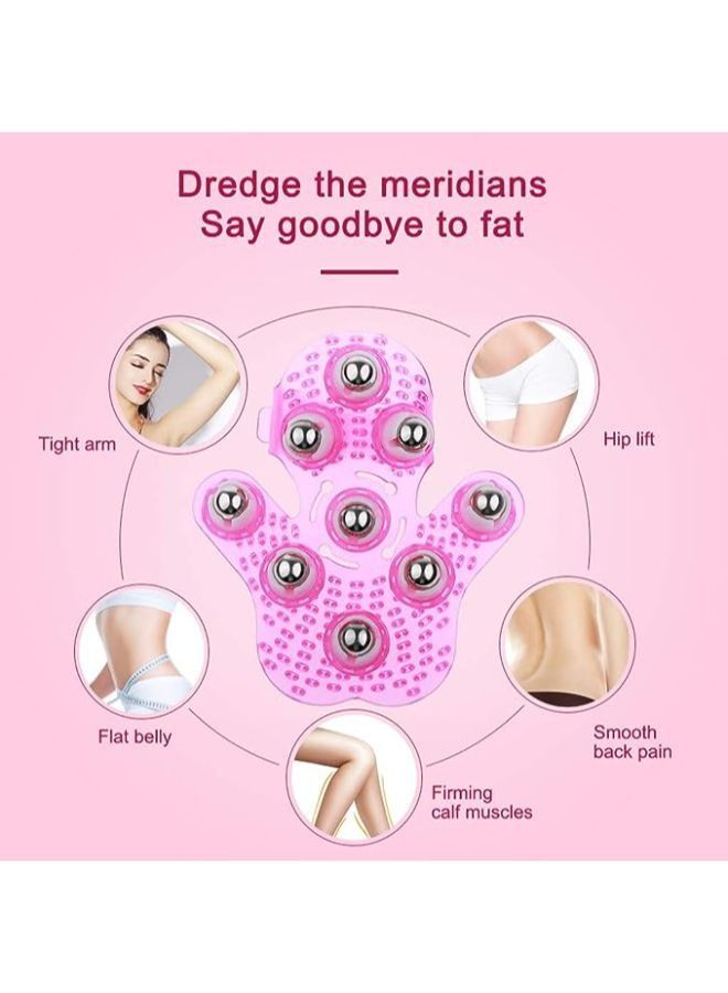 Generic Palm Shaped Massager Roller Ball Metal Rolling Ball Massage Body Hand Massager Beauty Massager Glove  - Image 3