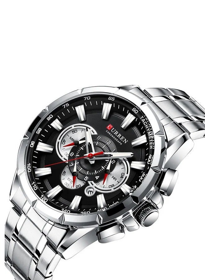 CURREN Curren 8363 Men's Quartz Watch, Stainless Steel, Black  - Image 1