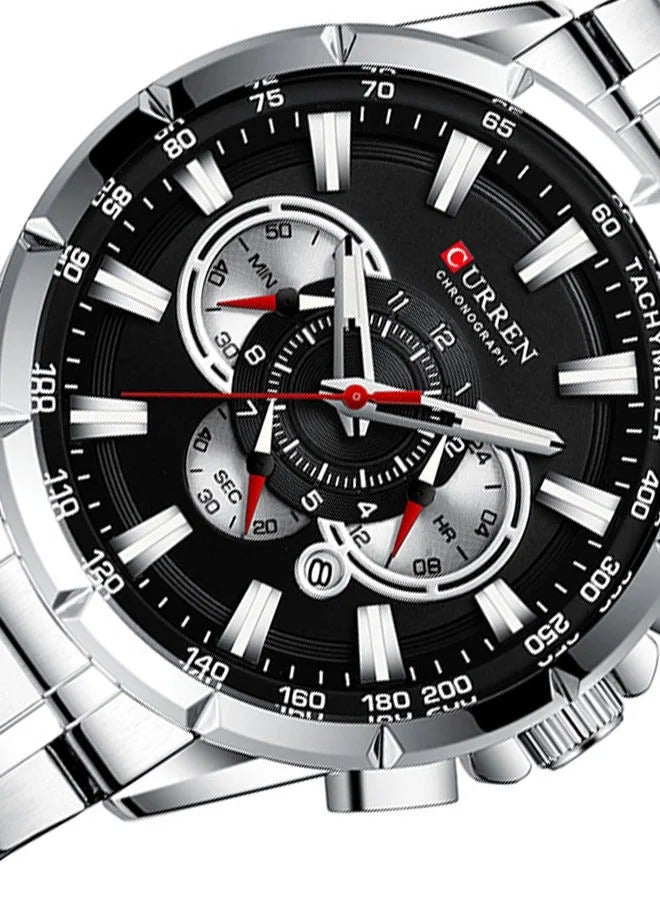 CURREN Curren 8363 Men's Quartz Watch, Stainless Steel, Black  - Image 4