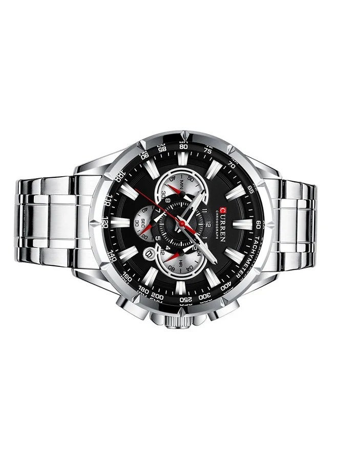 Curren 8363 Men's Quartz Watch, Stainless Steel, Black