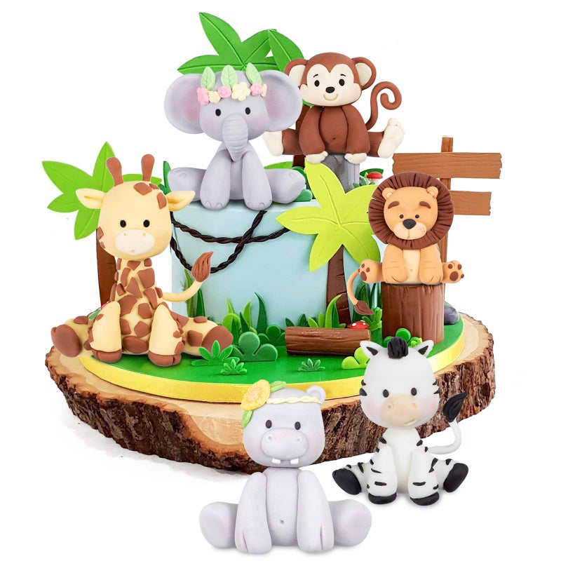 FUNSHOWCASE Jungle Animals Fondant Silicone Molds Sugarcraft Cake Decoration 6-count Height 2.6-3.6inch - Image 3