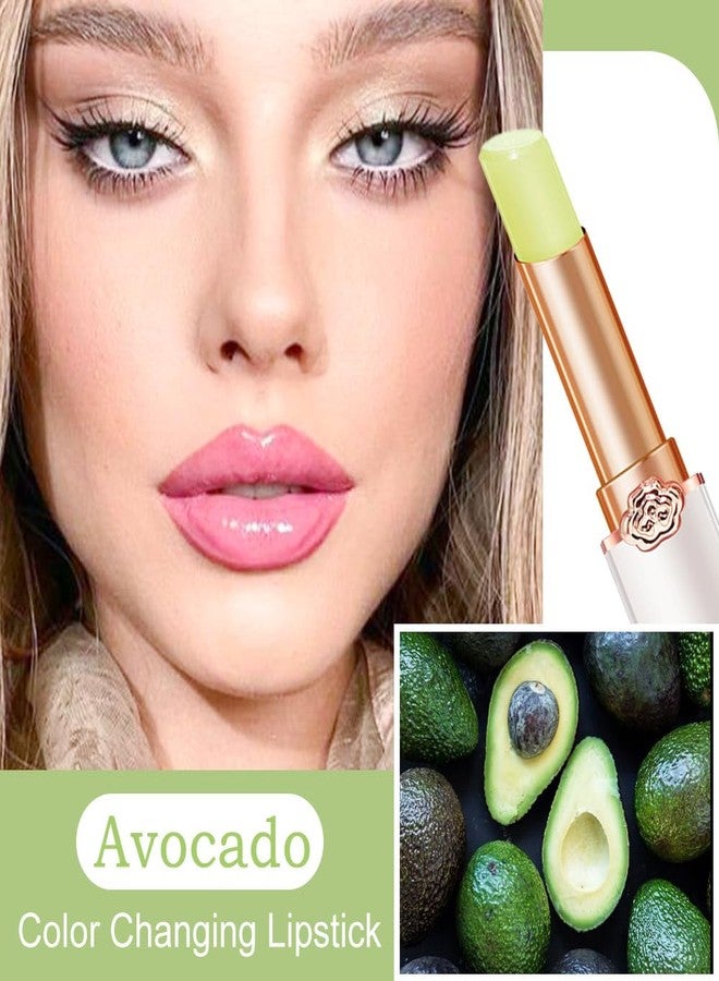 BINGBRUSH Peach Color Changing Lipstick,Moisturizer Long Lasting Lip Care Lip Balm Magic Lip Gloss Lip Tint Stain Gloss Set for Women (1pc Avocado) - Image 2