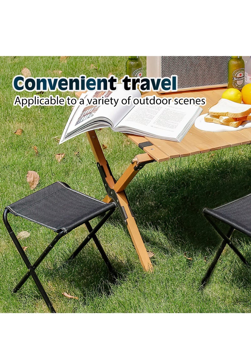 Excefore 2 Pack  Portable Folding Stool with Carry Bag, Folding Stool Lightweight Camping Stool, Suitable for Fishing Hiking Backpacking Travelling BBQ Foldable Stool - Image 4