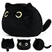 JellyMallow Black Cat Plush Jumbo Cat Stuffed Animals Kawaii Plush Pillow Birthday Gift for Kids Boys Girls - Image 2