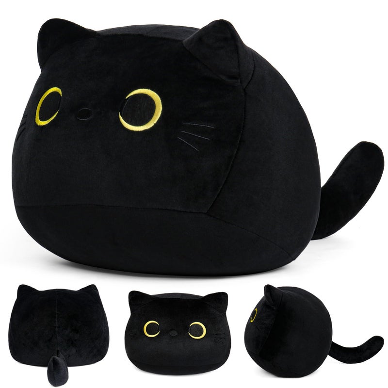 JellyMallow Black Cat Plush Jumbo Cat Stuffed Animals Kawaii Plush Pillow Birthday Gift for Kids Boys Girls - Image 3