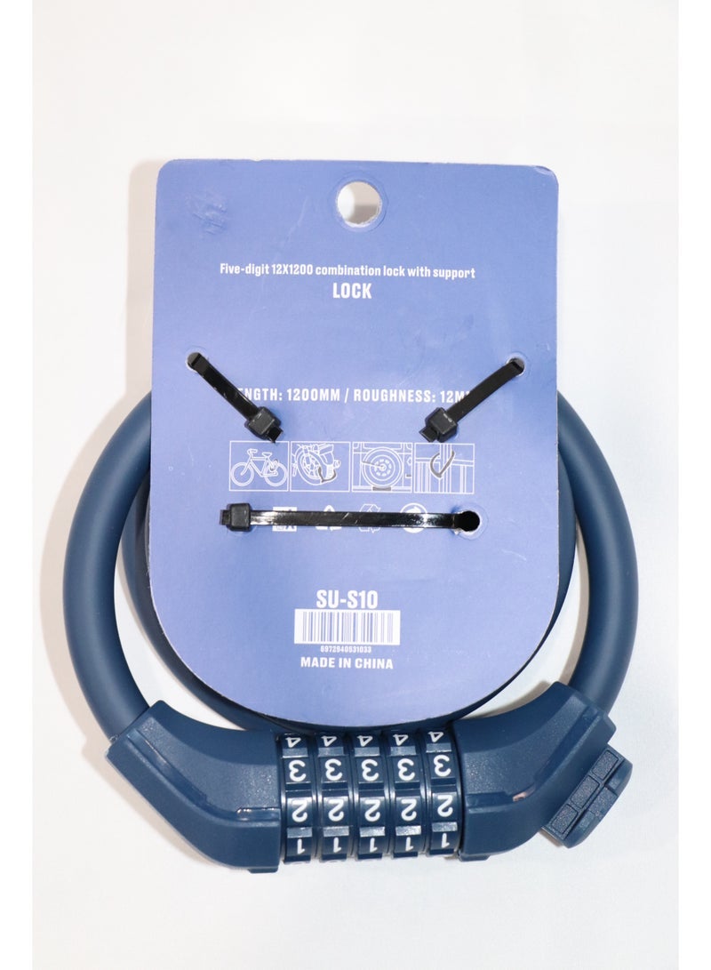 CREEPER قفل الدراجة مع نواة فولاذية سميكة ومطاط سميكة 12 * 1200mm مع إطار قفل مجاني - Image 2