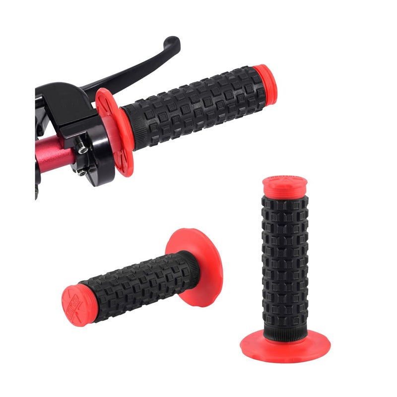Bittwee 2PCS Motorcycle Hand Grip 78 22mm 24mm Left Right Rubber Motorbike Pillow Thruster Grips AntiSlip Racing Handlebar Grips Universal for Motocross Scooter Dirt Bike RedBlack - Image 3