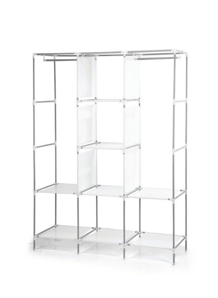 دوركو منظم محمول لخزانة الملابس، غلاف قماش غير منسوج مع 6 رفوف تخزين، قسمين لل و4 جيوب جانبية، رمادي - Image 4