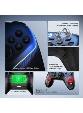 Super Nova Wireless Gaming Controller with 1000Hz Polling Rate, Hall Effect Joystick & Trigger, Detachable Faceplate, Charging Dock – Compatible with PC, Nintendo Switch, iOS & Android - view 5