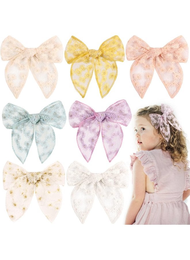 أوزيغالور 7 قطع أقواس شعر كبيرة خرافية مع مشابك، صناعة يدوية محايدة للبنات والأطفال الصغار والأطفال والمراهقين. - Image 1