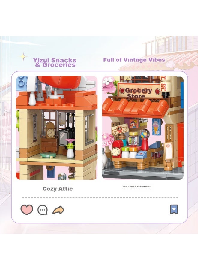 Miniso Colorful Street Scene Building Blocks, Assembly Toy, Desktop Decoration, Birthday Gift For Men And Women, Gift For Friends, Light-reflecting General Store Style - Image 4
