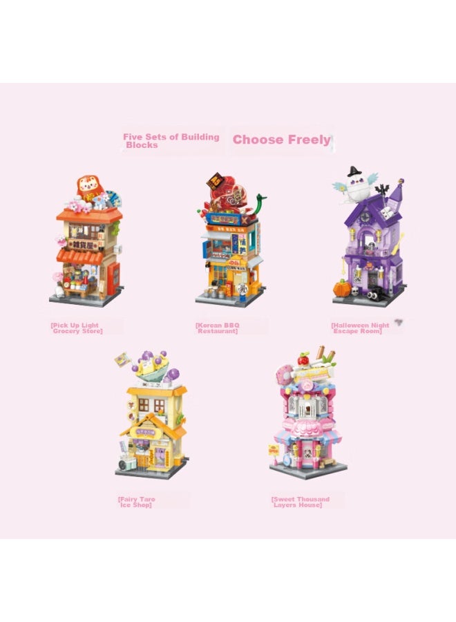 Miniso Colorful Street Scene Building Blocks, Assembly Toy, Desktop Decoration, Birthday Gift For Men And Women, Gift For Friends, Light-reflecting General Store Style - Image 2