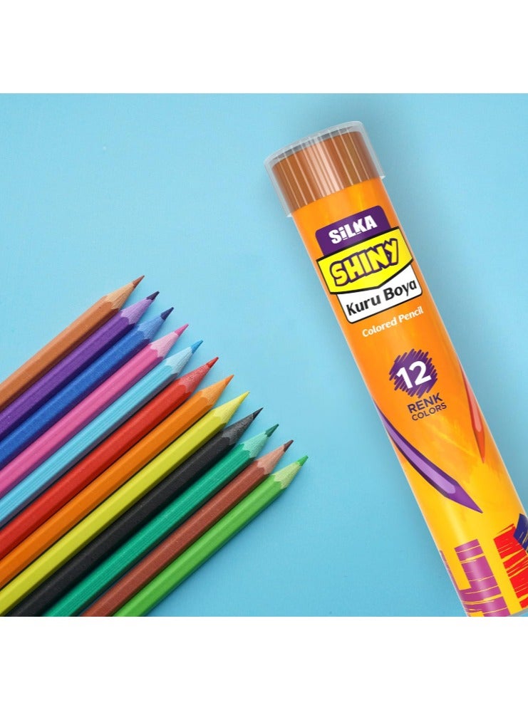 Silka Silka Dry Gloss Wood Color Set (Tube) - 12 Pieces Made in Turkey  - Image 2
