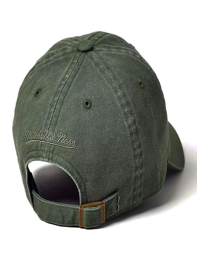 Mitchell & Ness NY New York Yankees Classic Dad Strapback Cap, Adjustable Hat Olive - Image 2