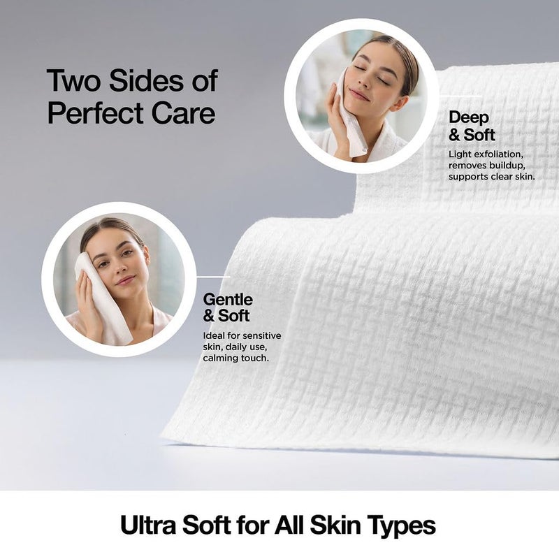 lebogner Face Towels - Ultra Soft and Thick Disposable Face Towelettes for Women - Biodegradable Facial Towels for Sensitive Skin - Face Cleansing, Makeup Removal, 10x12 Extra Large - 50 Pack - Image 4