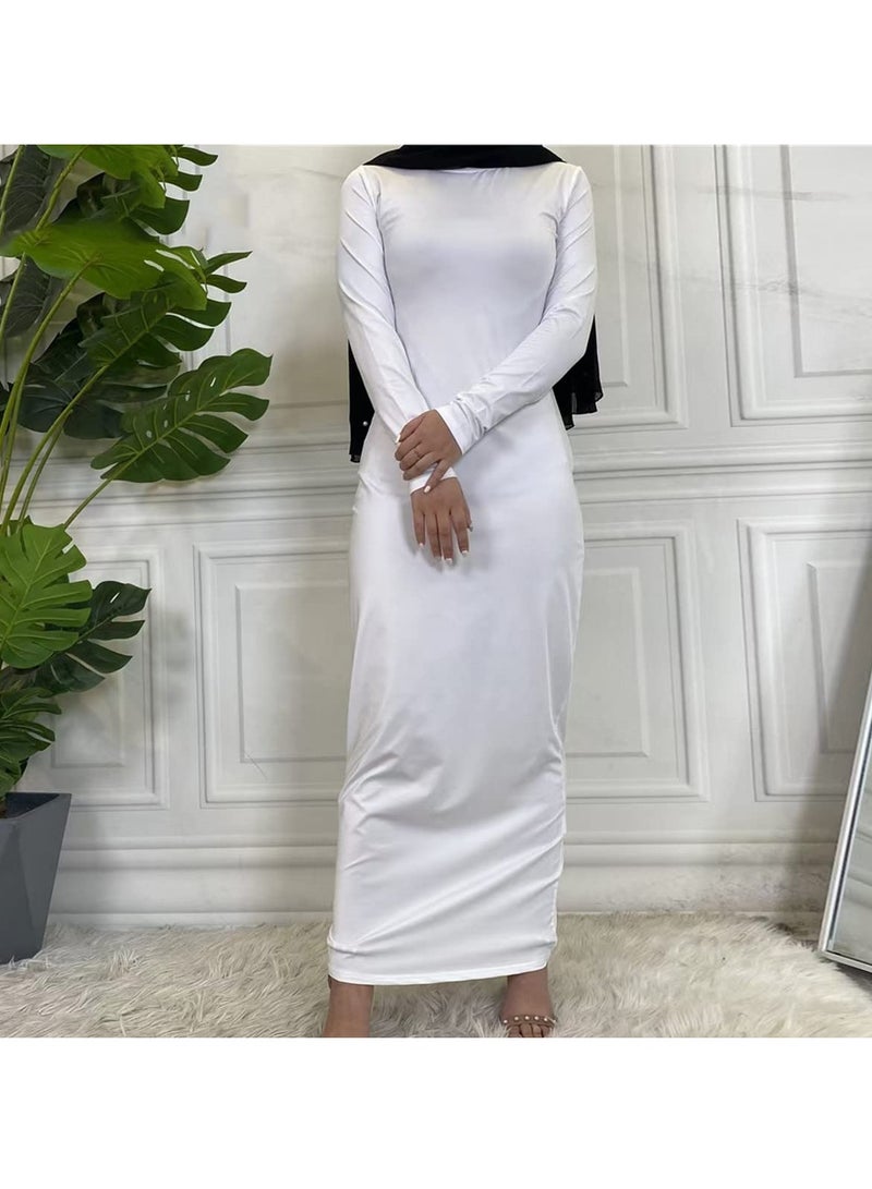 إسكدنيا Mock Neck Casual Abaya, Soft Breathable Long Sleeve Women Abaya Dress, Long Lasting Comfortable Normal Muslim Women Islamic Dress for Prayer, Daily Wear, Occasion Wear, ( Size XL, Grey ) - Image 4