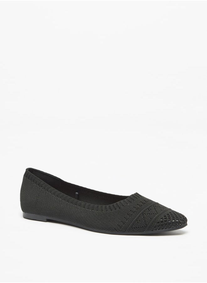 Flora Bella By Shoexpress Women's Textured Slip-On Ballerina Shoes  - Image 1